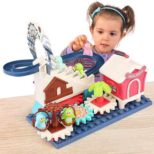 PENGUIN PARADISE ELECTRIC MUSICAL BUILDING BLOCK SLIDE & STAIR CLIMBER PLAY SET FOR KIDS