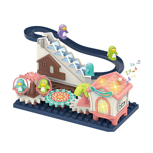 PENGUIN PARADISE ELECTRIC MUSICAL BUILDING BLOCK SLIDE & STAIR CLIMBER PLAY SET FOR KIDS