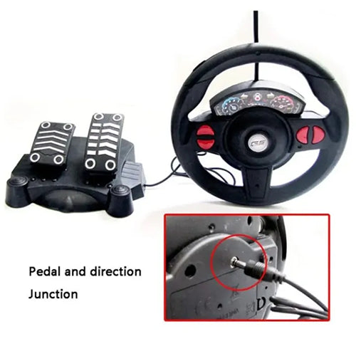 RACING CONTROL STEERING WHEEL & PEDAL REMOTE CONTROL CAR SET FOR KIDS