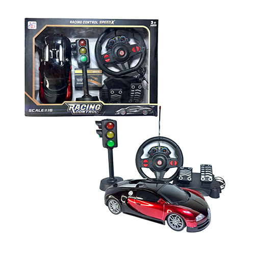 RACING CONTROL STEERING WHEEL & PEDAL REMOTE CONTROL CAR SET FOR KIDS