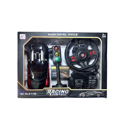 RACING CONTROL STEERING WHEEL & PEDAL REMOTE CONTROL CAR SET FOR KIDS