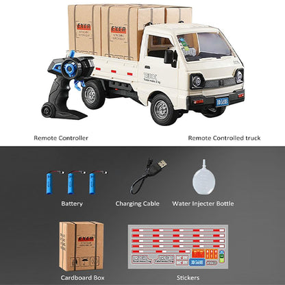 REMOTE CONTROL CARGO DELIVERY TRUCK WITH SMOKE FOR KIDS