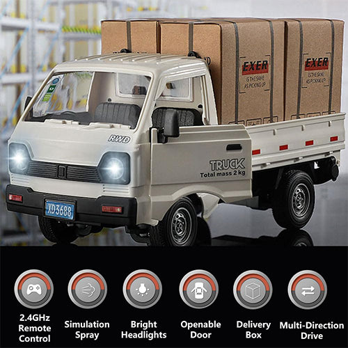 REMOTE CONTROL CARGO DELIVERY TRUCK WITH SMOKE FOR KIDS