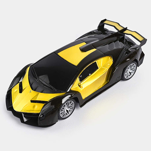 RECHARGEABLE RC SUPER CAR - YELLOW/BLACK LAMBORGHINI TOY