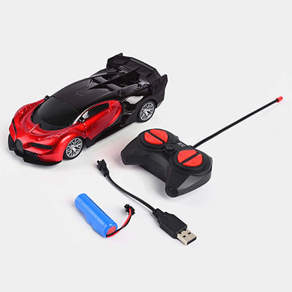 RECHARGEABLE RC SUPER CAR - RED/BLACK BUGATTI TOY