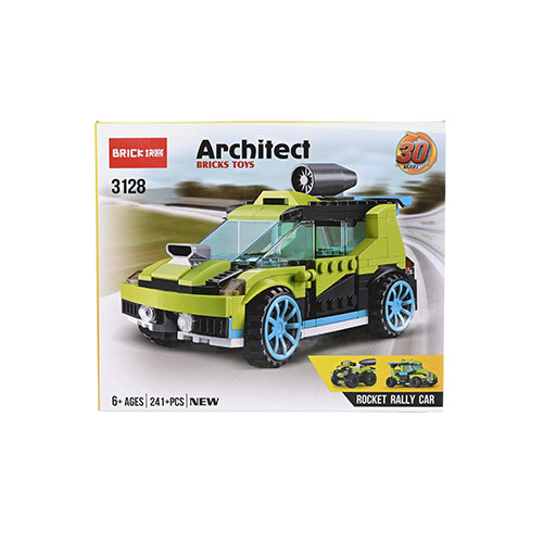 ROCKET RALLY CAR BRICKS BUILDING SET FOR KIDS