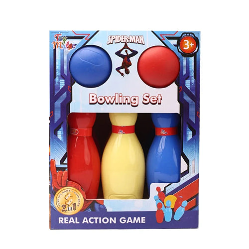 SPIDERMAN 2 IN 1 BOWLING SET & COIN BANK FOR KIDS