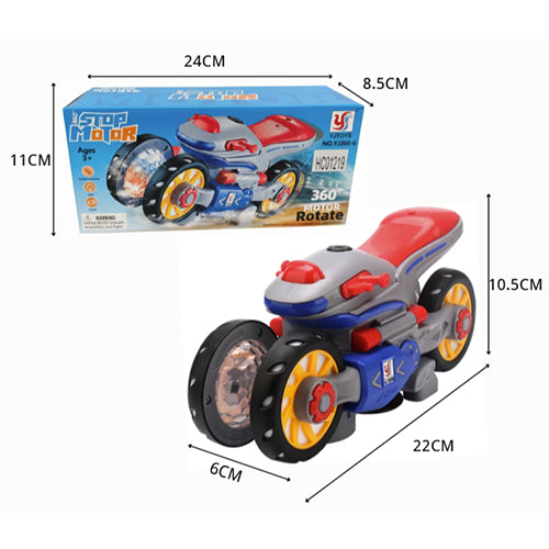 STUNT MOTORBIKE 360° ROTATING WITH MUSICAL LIGHTNING TOY FOR KIDS