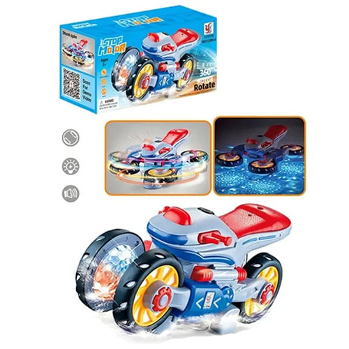 STUNT MOTORBIKE 360° ROTATING WITH MUSICAL LIGHTNING TOY FOR KIDS