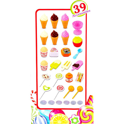 SWEET CART ICE-CREAM PLAYSET FOR KIDS - 39PCS