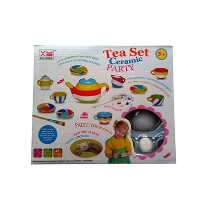 TEA SET PARTY CERAMIC PAINT YOUR OWN CRAFT KIT