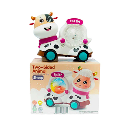 TWO SIDED ANIMAL MUSICAL DANCING TOY WITH 360° MOVEMENT & DISCO LIGHT